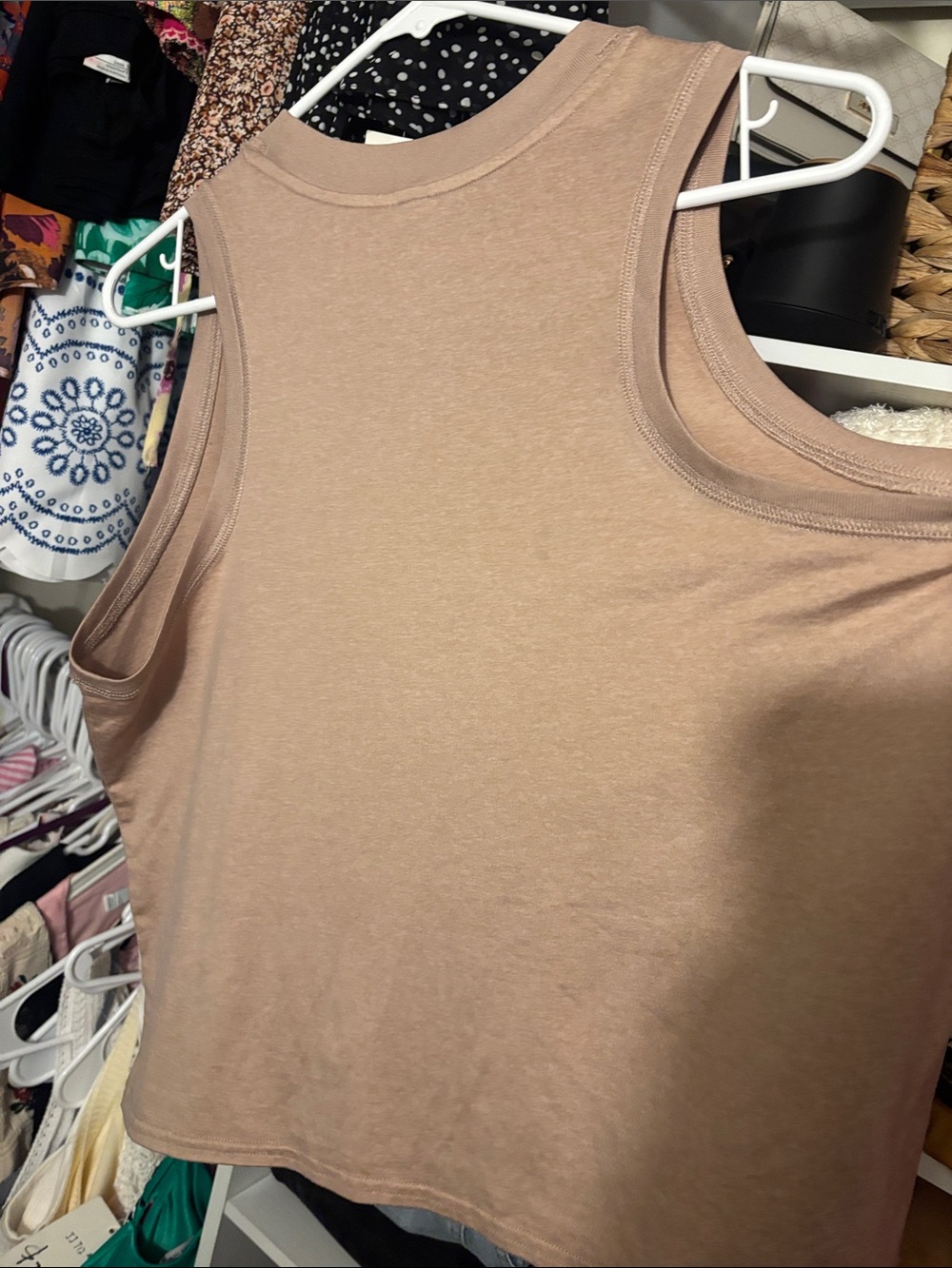 Vuori Sleeveless Cropped Tank in Taupe - Picture 3 of 10